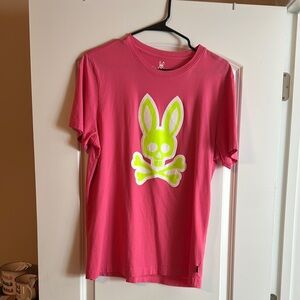 Psycho Bunny Pink and Green Short Sleeve Tee